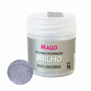 Pó Para Decoração Unicórnio Prata 5G (7512) MAGO
